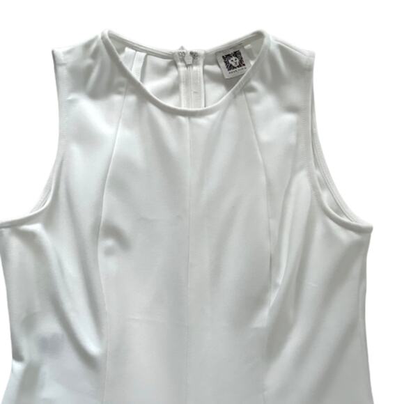 Anne Klein Petite Dress Ivory Black Floral Print Bottom Sleeveless Dress Size 2P - Picture 8 of 12